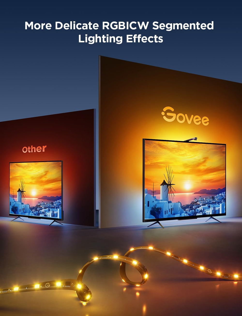 Govee TV Backlight 3 Lite, 7.8ft LED Strip Lights Sync with 40-50 Inch TVs