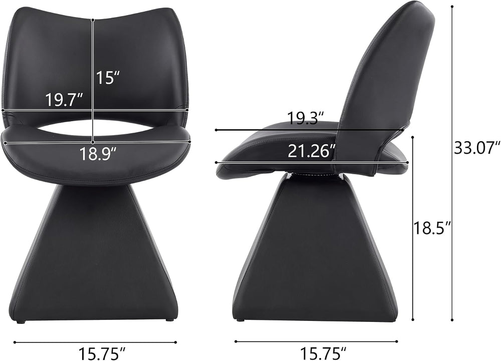 Henf Modern Upholstered Swivel Dining Chairs,Faux Leather Vanity Chair with W...