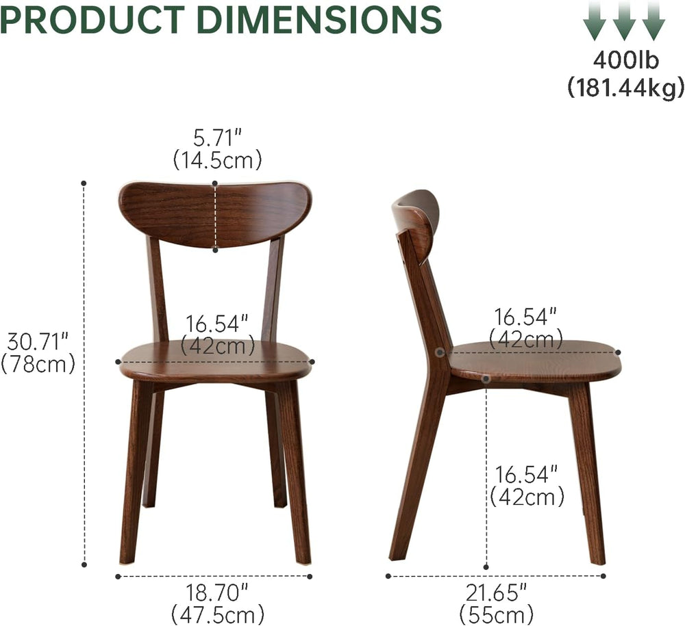 Oak Dining Chairs, Kitchen Chairs, 100% Solid Wood Modern Dinner Chair with C...