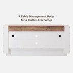 OKD Modern 70" TV Stand, Entertainment Center for TVs Up to 80", Media Console with Large Open Storage & Side Cabinets, Thick Wood Design for Living Room, Antique White