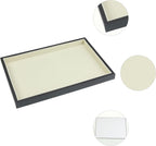 uxcell Velvet Jewelry Organizer Trays with Removable Dividers for Drawers, Jewelry Organizer Drawer Inserts Container Display Case Flat Tray Black