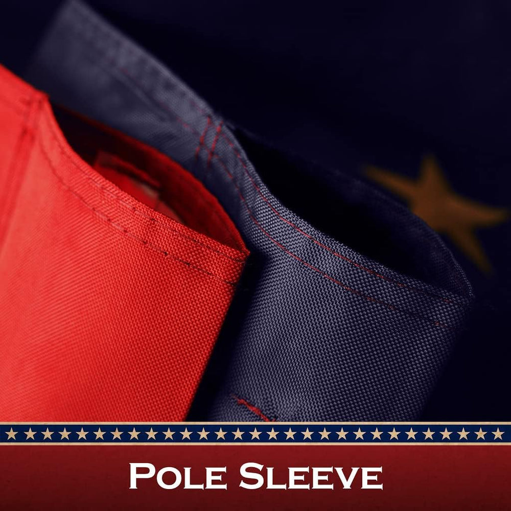 G128 Betsy Ross Tea-Stained Flag | 3x5 Ft | Pole Sleeve Embroidered 420D Poly...