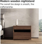 SOBOUR Rectangular Wood Night Stand for Bedroom Storage Bedside Table with 2 Drawers Minimalist Side Table for Living Room Dresser Nightstands Slim Nightstand