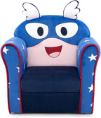 Costzon Kids Couch, Children's Sofa Armrest Chair with Pattern, Toddler Furniture w/Sturdy Wood Construction, Preschool, Lightweight Kids Couch Sofa Chair for Boys & Girls Gifts, Flyman