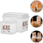 BESPORTBLE 2pcs Transparent Bread Storage Box with Lid for Kitchen Countertop Household Bread Bin Organizer Cheese Snacks Pantry and Bakery Use