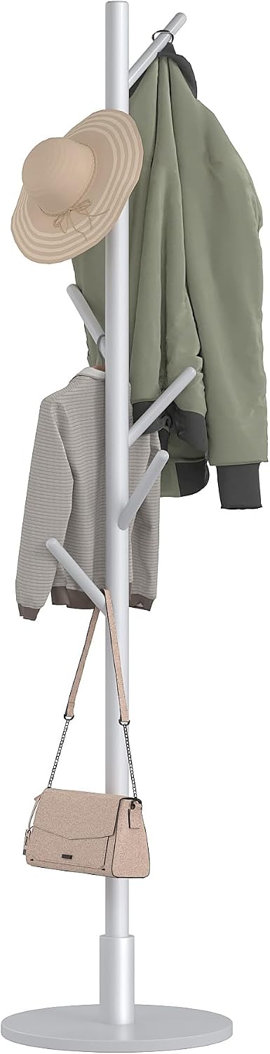 VECELO Coat Rack Freestanding, Entryway Hanger Stand, Umbrella Holder, Hall T...