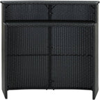 vidaXL Black Patio Bar Table | Modern Design | Weather- | Lightweight & Durable | Poly Rattan Powder-Coated Steel Frame | Dimensions: 47.2"x21.7"x43.3"