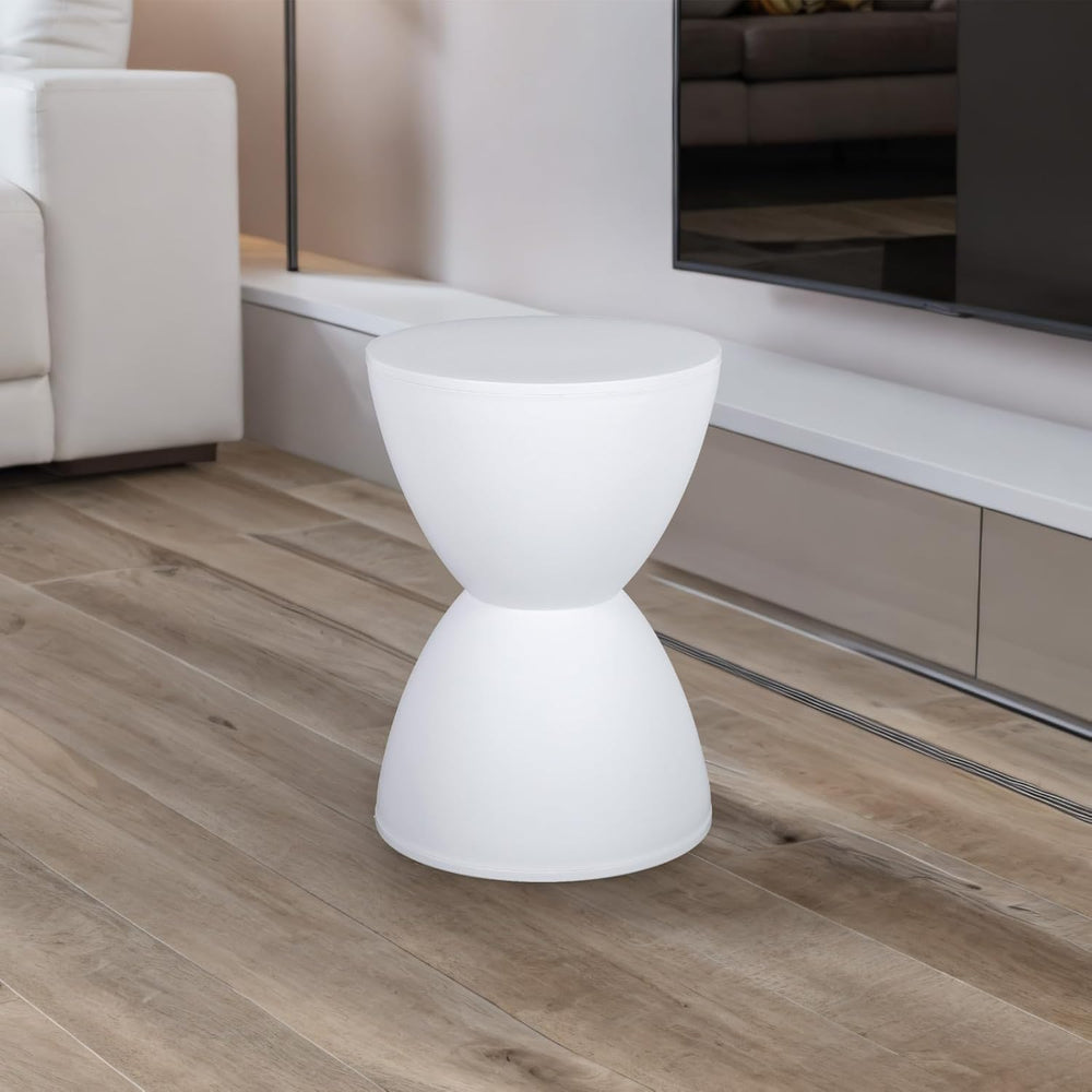 Hourglass Shaped Stool, Modern Round End Table Indoor/Outdoor Stool or End Ta...