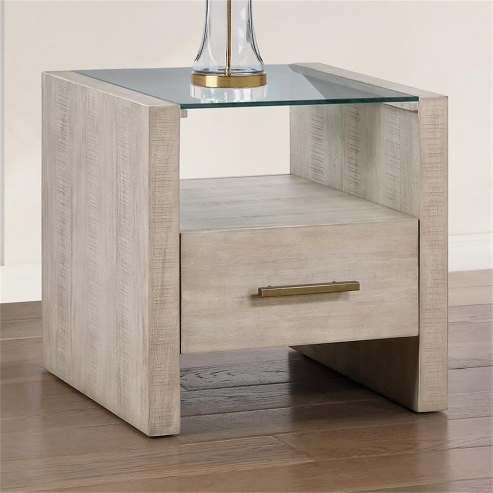 Pemberly Row Contemporary 3-Piece Coffee Table Set, Acacia Wood Veneers, Toff...