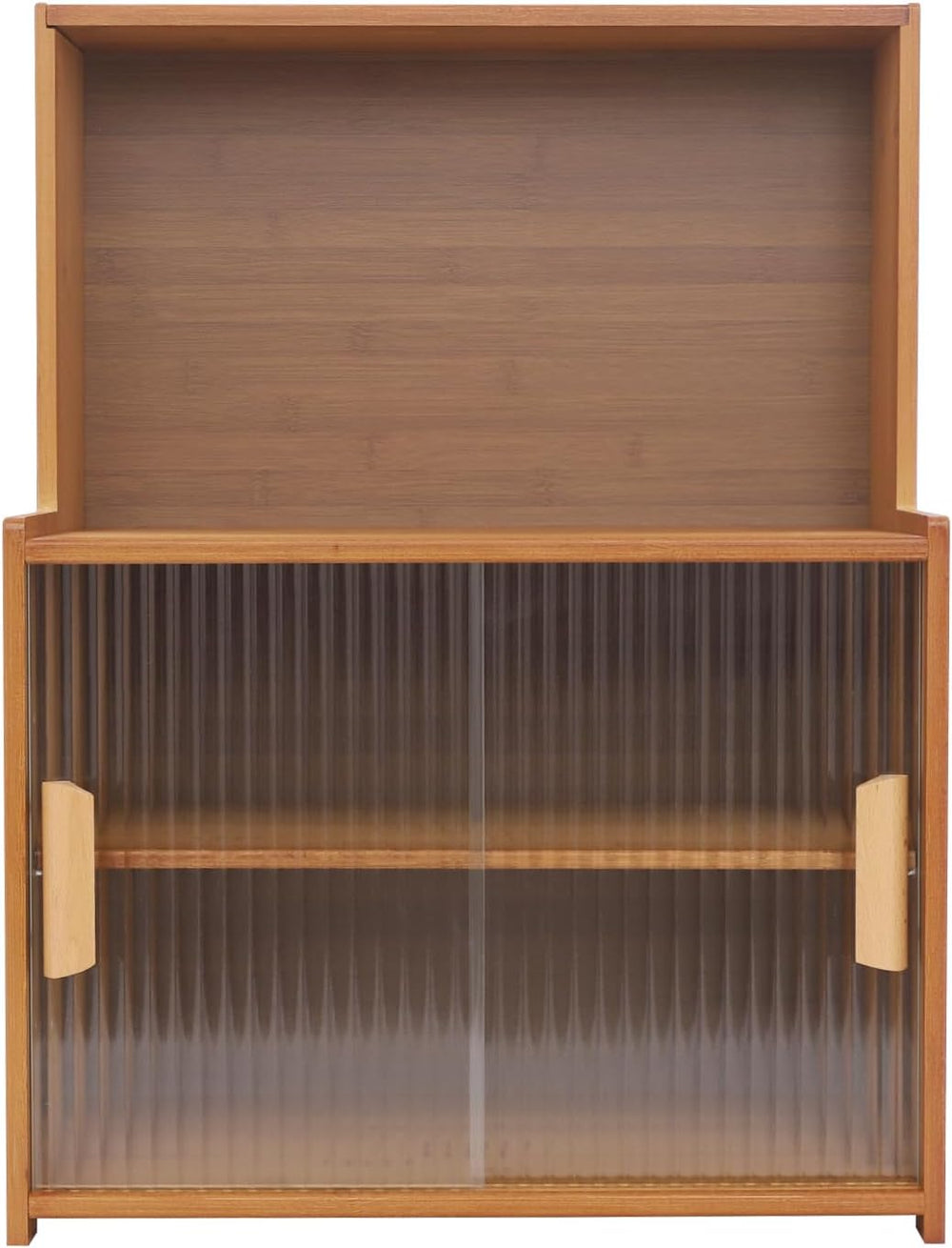 Kitchen Storage Cabinet with Sliding Doors, Bamboo Kitchen Pantry Sideboard, ...