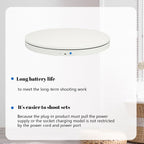 YVV White 11.8in Rotating Display Stand with Remote, USB Powered Adjustable Speed 360 Rotating Turntable, Electric Turntable Display for Product Photography, Jewelry, Models, 66LB Load Capacity