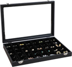 Wudygirl Jewelry Organizer 40 Grid Earring Holder Organizer with Clear Lid Jewelry Box for Rings Earrings Bracelets Storage Display Case for Women