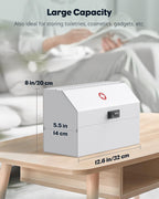 Uniclife Wall Mount Medicine Cabinet with Combination Lock Locking First Aid Cabinet Lockable Medical Cabinet Small Medicine Organizer Secure Steel Wall Cabinet Metal Storage Box, White