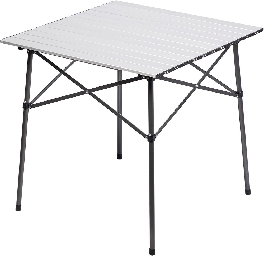 Portal Lightweight Aluminum Folding Square Table Roll Up Top 4 People Table