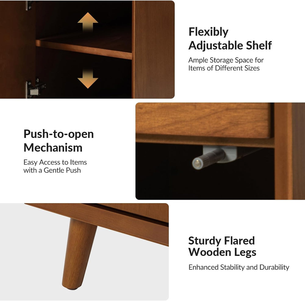 HULALA HOME Side Table with Drawers and Charging Station, Modern End Table wi...