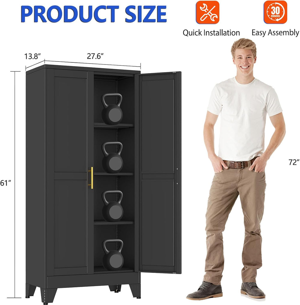 GAIOUS 61''Tall Metal Garage Storage Cabinet,File Cabinet with Door a...