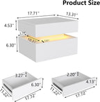 Floating Nightstand Set of 2, Wall Mounted Night Stand with Led Lights, Modern Bedside Tables with Drawers for Bedroom, Easy Assembly