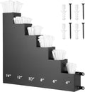 Cable Zip Tie Storage Holder Rack Metal Zip Tie Organizer Wall Mount Pockets with Screws for Workshop Shed Garage Home Ties, Ties and Tools Not Include(Black,14 x 13 Inch,6 Pockets)