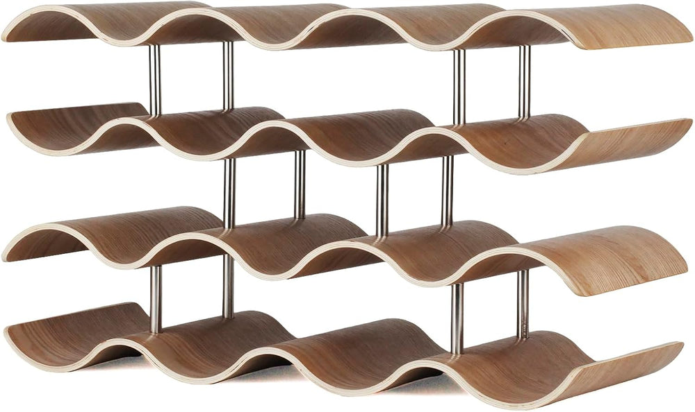 4-Tier Wine Rack Countertop, 14 Bottles Wooden Wine Holder Inserts for Cabine...
