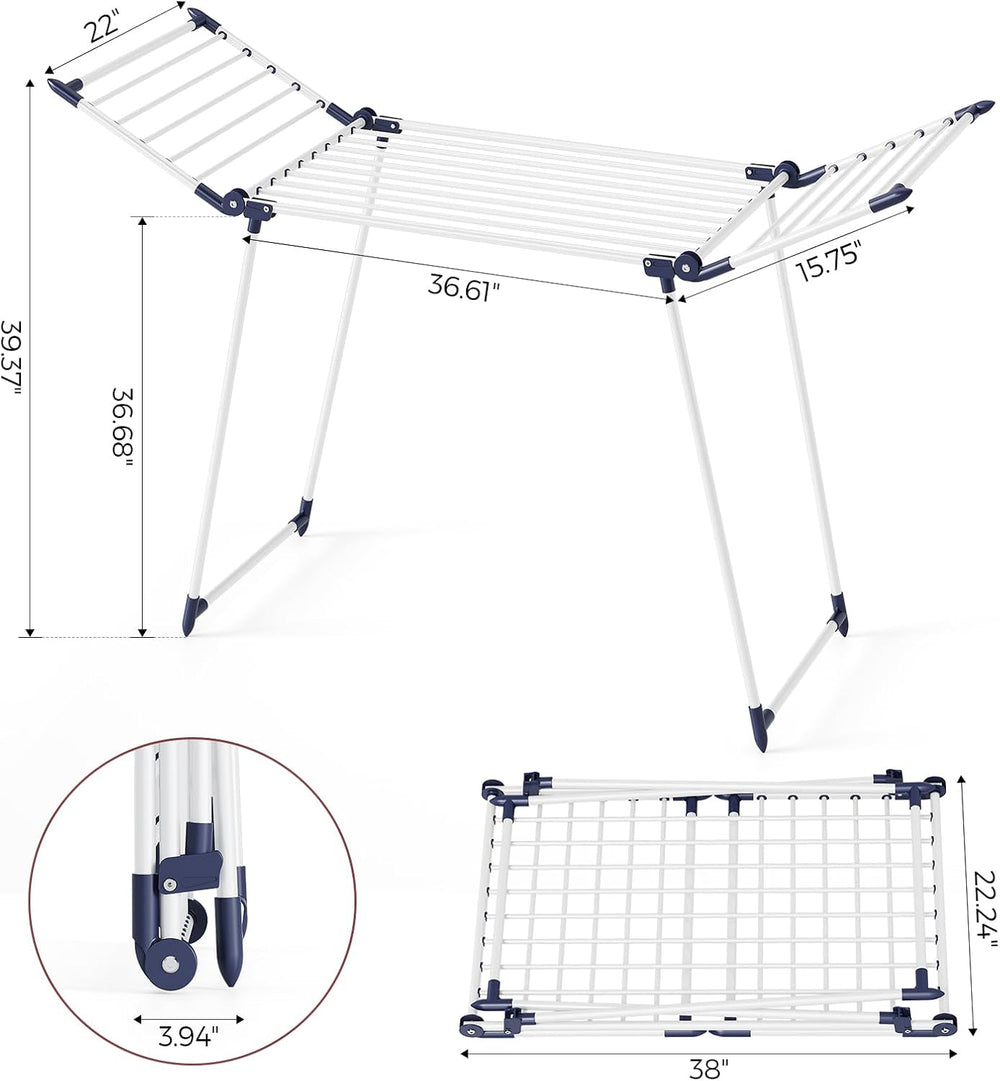 APEXCHASER Clothes Drying Rack Foldable, Large Drying Rack Clothing, Winged L...