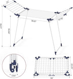 APEXCHASER Clothes Drying Rack Foldable, Large Drying Rack Clothing, Winged Laundry Rack Folding Indoor Outdoor, Metal Clothes Airer for Bedding Towel Sweater Heavy Duty, 68.9" X 22" X41.3", White