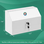 KYODOLED Wall Mount Medicine Lock Box, Drug Cabinet with Key, Large Capacity Secure Steel Prescription, First Aid Kit for Emergencies Home and School use, White, 12.2 * 5.9 * 7.87 inch
