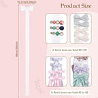 3 PCS Bow Holder for Girls Hair Bows, Ribbon Hair Clip Oraganizer Hair Barrettes Storage for Women,Wall Hanging Alligator Clip Hair Accessories Organizer Bedroom College Dorm Decor (White)