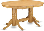 East West Furniture VANO5-OAK-C 5 Piece Dining Set Includes an Oval Dining Room Table with Butterfly Leaf and 4 Linen Fabric Upholstered Kitchen Chairs, 40x76 Inch, Oak
