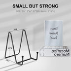 Kruodop 5 Pack Plate Stands for Display, 3 Inch Plate Holder Display Stand, Metal Frame Holder Stands for Book, Pictures, Photo Easel, Tabletop Art