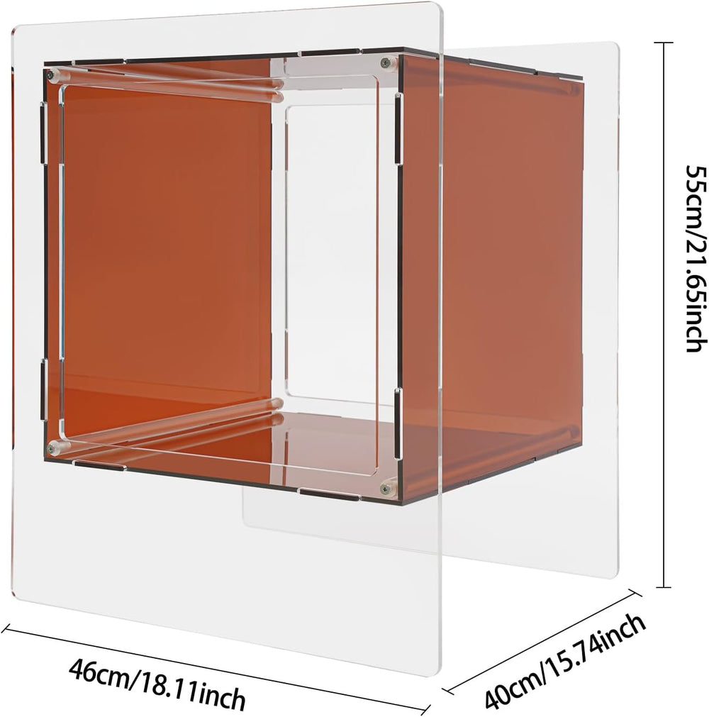 Acrylic End Table, 18.11" L X 15.75" W X 21.65" H Acrylic Nigh...