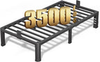 FUIOBYVV 12 Inch Twin XL Bed Frame with Rounded Corner and Headboard Hole Mattress Retainers 3500 LBS Metal Heavy Duty Steel Slats Support No Box Spring Needed Platform Noise Free Easy Assembly