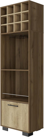 Corner Wine Cabinet Storage Locker, Tall Pantry Sideboard witn 2-Shelf and 1-Drawer,for Kitchen Home