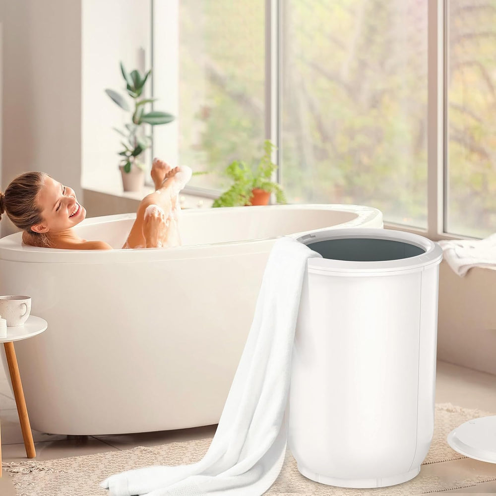 FLYHIT Large Towel Warmer for Bathroom - Heated Towel Warmers Bucket, Wood Ha...