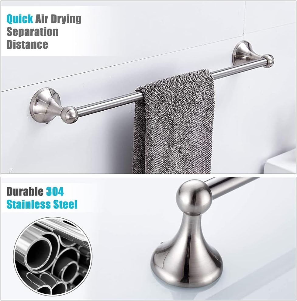 8 Piece Bathroom Accessory Set(Adjustable Towel Bar, Towel Ring, Toilet Paper...