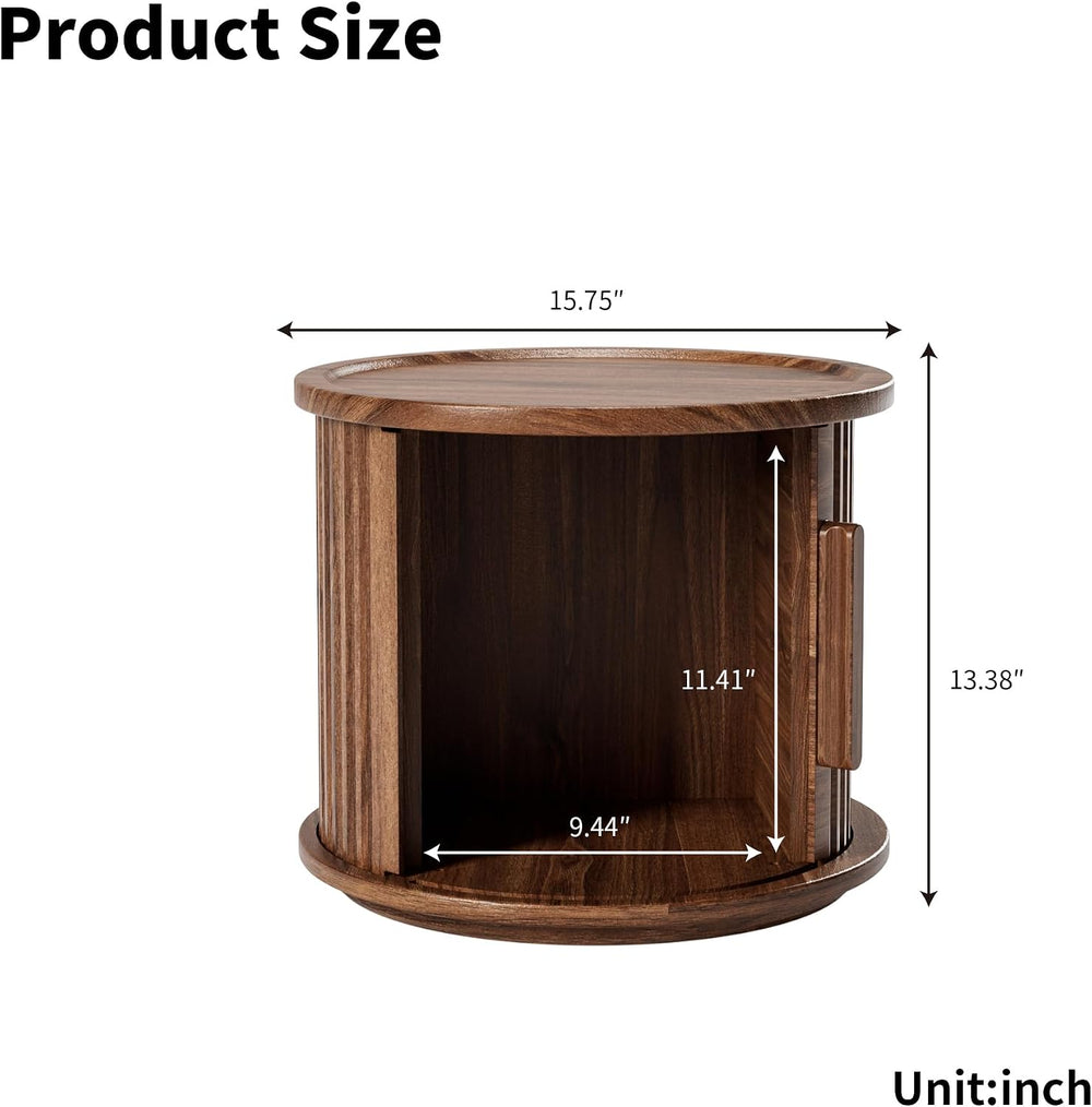 KEIKI 2-Piece Round Nesting Coffee Table Set, Coffee Table with Storage | Wal...