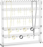 Coward Acrylic Jewelry Holder Stand, Tabletop Necklace Earring Ring Jewelry Easel Display,Tabletop Earring Jewelry Holder Organizer for Home Use (5layer)