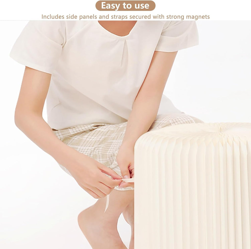 Foldable Paper Stool with Cushion Craft Paper Stool Collapsible Stool Easy to Assemble Suitable for Shopping Malls Fitting Rooms Exhibitions and Bedrooms(Brown,37cm(14.5in))
