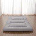 Japanese Floor Mattress, Futon Mattress with Storage Bag and Washable Cover, Roll Up Tatami Mat Suitable for Guest Room, Grey, Full