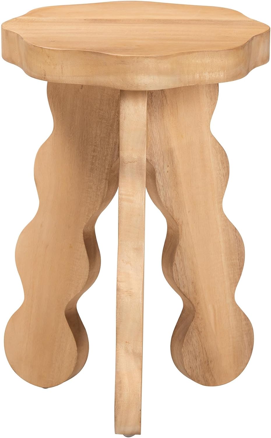 Bali & pari Sino Acacia Wood Multipurpose Accent Stool - Sculptural End T...