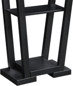 Convenience Concepts Newport V Console Modern Sofa Storage Shelves, Narrow Entryway Hall Living Room, Display Accent Table, 31.5", Black