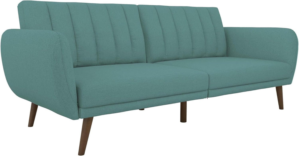 Novogratz Brittany 82 Inch Futon Sofa Bed in Faux Leather, Upholstered Couch ...