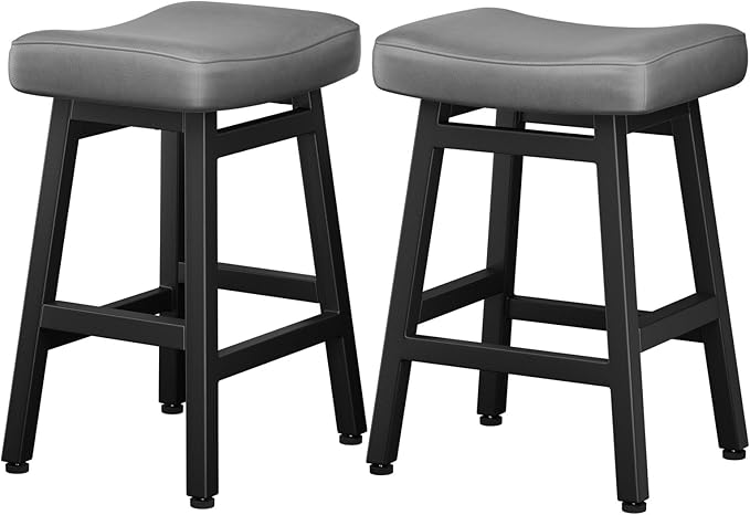 Counter Height Bar Stools Set of 2, 24 Inch Barstools for Kitchen Counter, Ki...