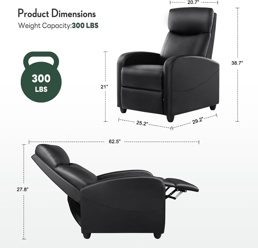 Massage Recliner Chair, Recliner Sofa Fabric for Adults, Recliners Home Theat...