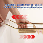 BESTHLS Bathtub Tray Caddy for Luxury Bath Expandable Extra Wide Bath Tub Tray with Wine Glass Holder & Soap Accessaries Holder & Laptop Reading and Organizer Ideal for Home Spa Lover (Copper)