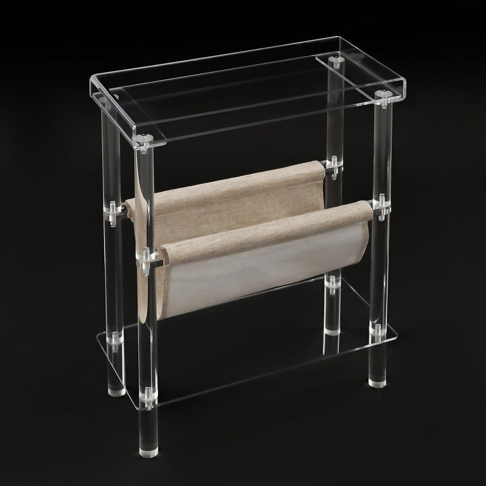 Acrylic Narrow Side Table for Small Spaces, 7" W×23.9" H x 15.7&quo...