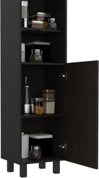 2-Door Pantry Cabinet, with Two 2-Cabinet Spaces and Two Open Shelves,for Kitchen