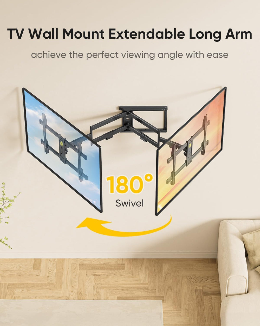 FORGING MOUNT Corner TV Wall Mount for Most 37-75 Inch TVs up to 99lbs | Full...