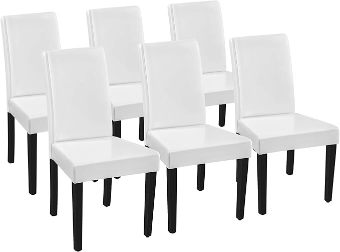 Yaheetech Dining Chairs Set of 6 Faux Leather Modern Dining Room Chairs with ...