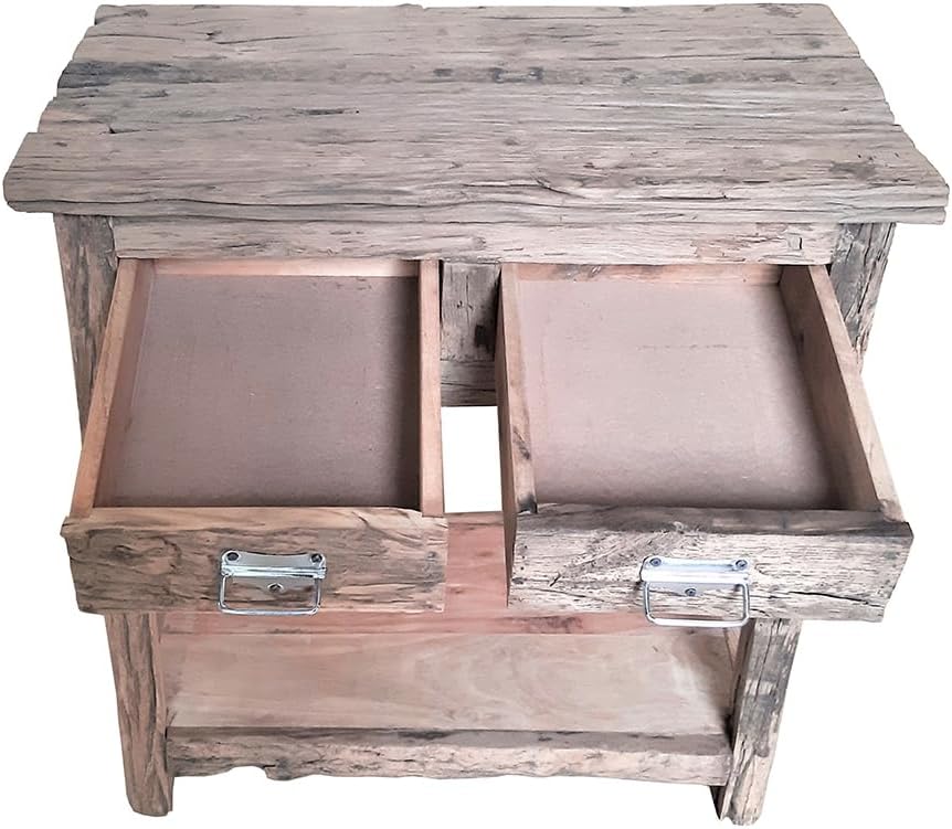 31.5x17.5x31.5 Rustic 2 Drawer Kitchen Island