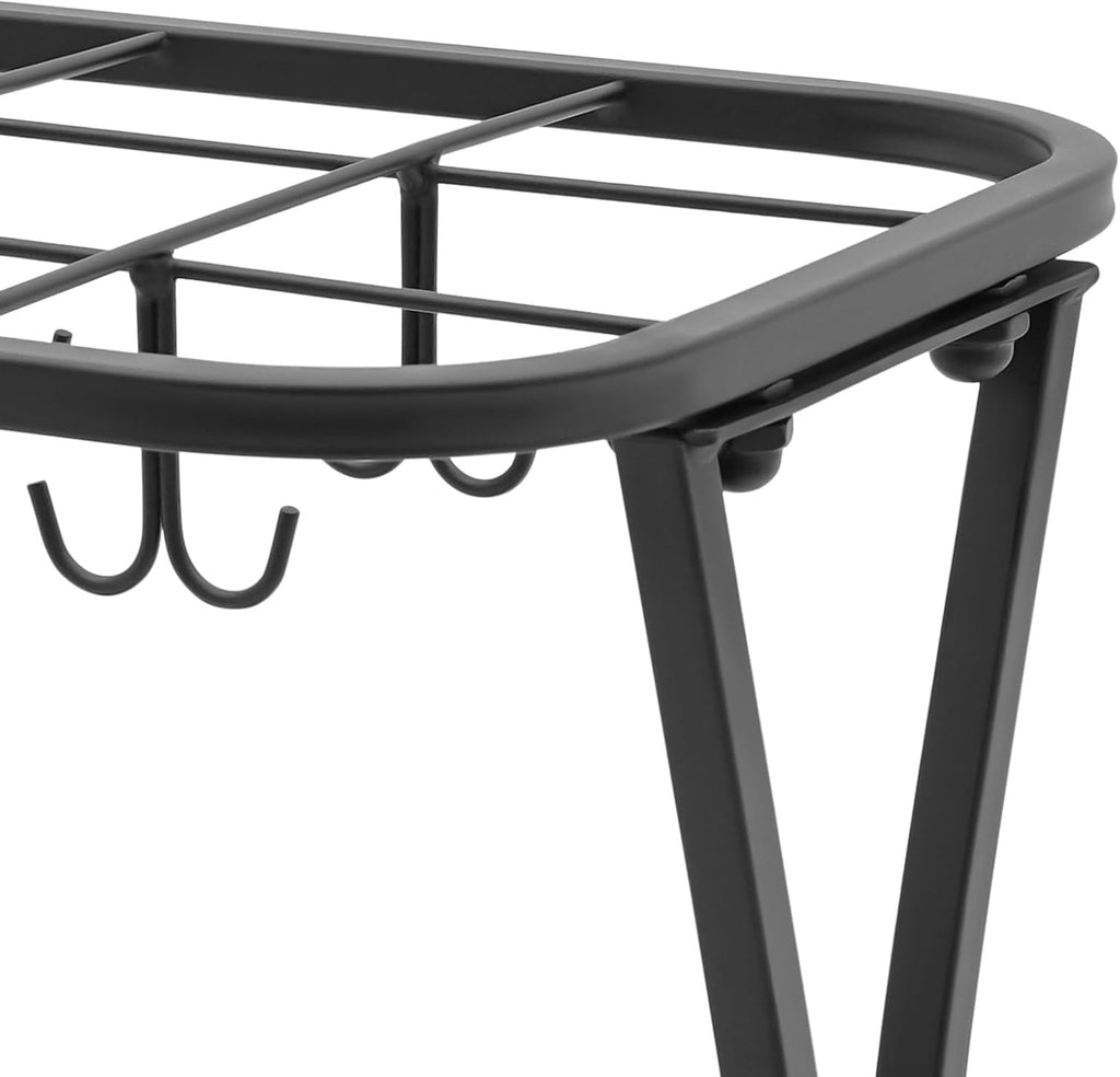 Industrial Metal Umbrella Holder Stand with 18 Slots & 20 Hooks, Free Standing Entryway Organizer with Removable Drip Tray Heavy-Duty Rust-Proof Design for Home, Office, Hotel, Patio Decor